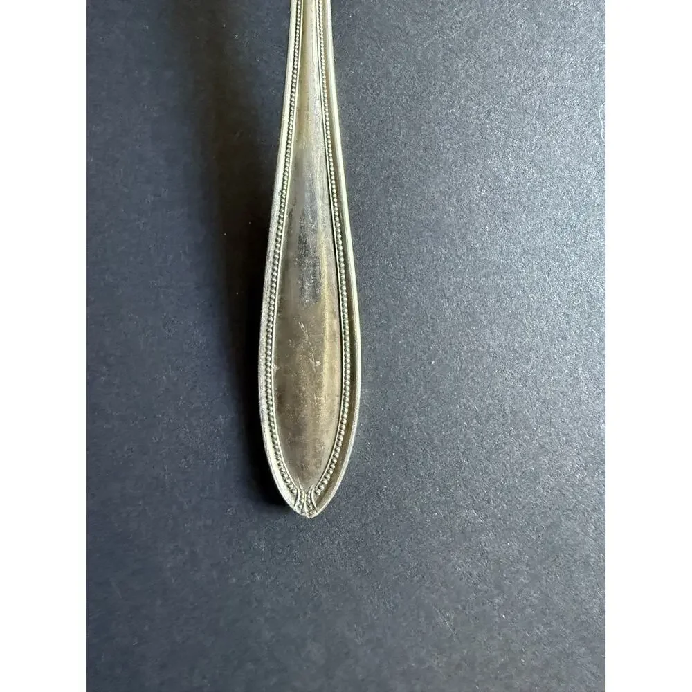 Vintage Oneida Community Puritan Plate Silverplate Spoon - Milady Beaded Pattern
